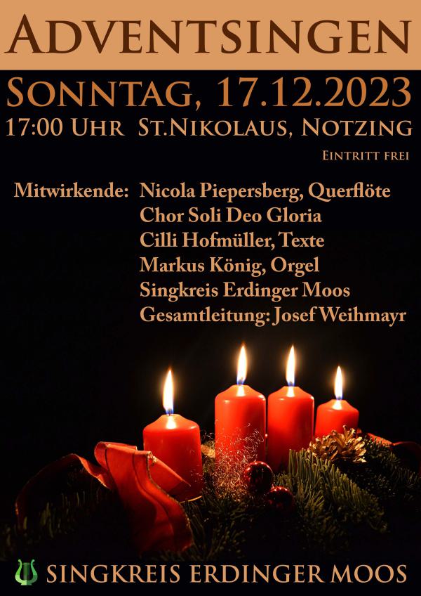 Adventsingen St. Nikolaus Notzing 17.12.2023 17 Uhr